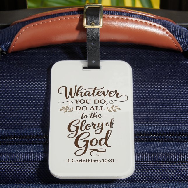 Todo para la gloria de Dios Etiqueta para equipaje (Anverso In situ 2)