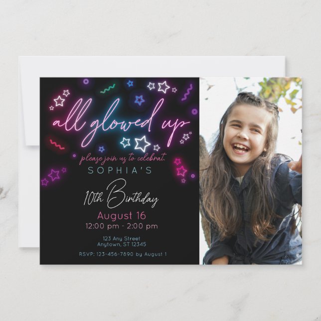 Todo resplandeció en la invitación al cumpleaños o (Anverso)