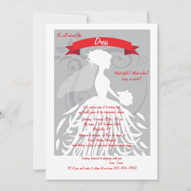 Todo se trata de la invitación al vestido (Anverso)