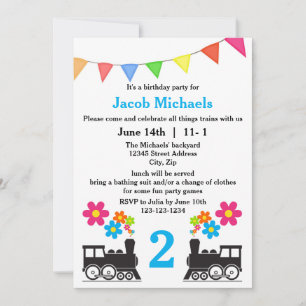 Todo sobre trenes - Invitación de cumpleaños