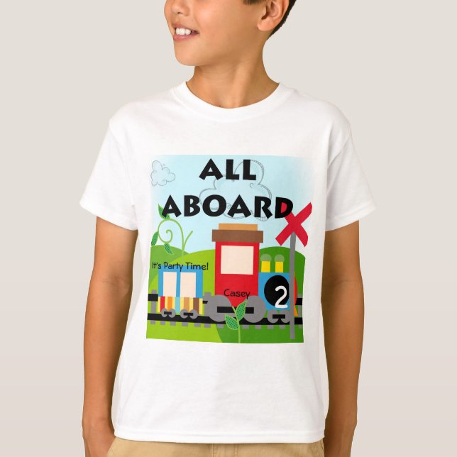 Todos a bordo de la camiseta del tren (Anverso)