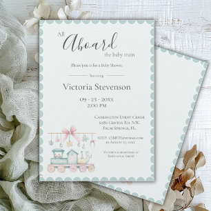 Todos a bordo del Baby Shower del tren bebé