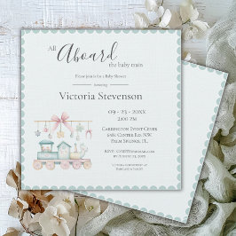 Todos a bordo del Baby Shower del tren bebé