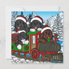 Todos a bordo del tren de Navidad de cachorros de