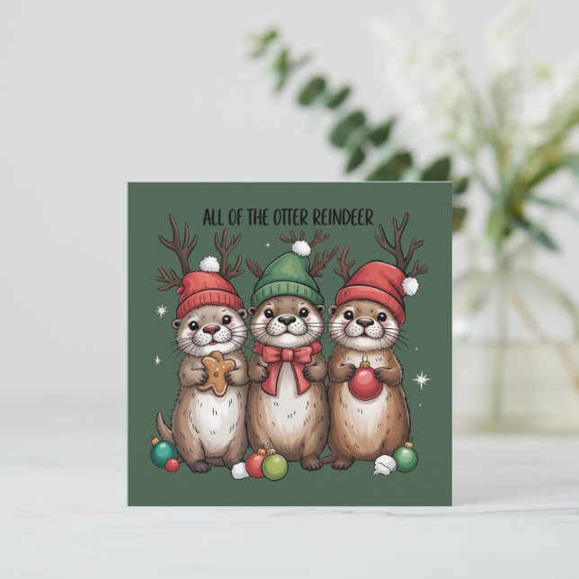 Todos Los Animales De Reno De Nutria Navidad Invie (Anverso de pie)