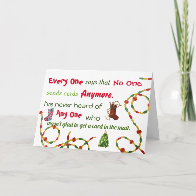 Todos, nadie, cualquier Navidad Tarjeta (Anverso)