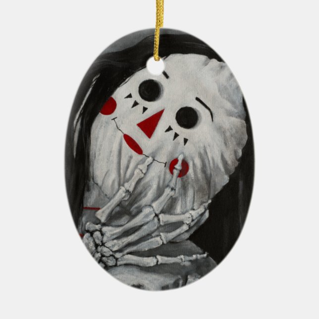 Todos somos muñecas aquí I Ornamento cerámico (Frente)