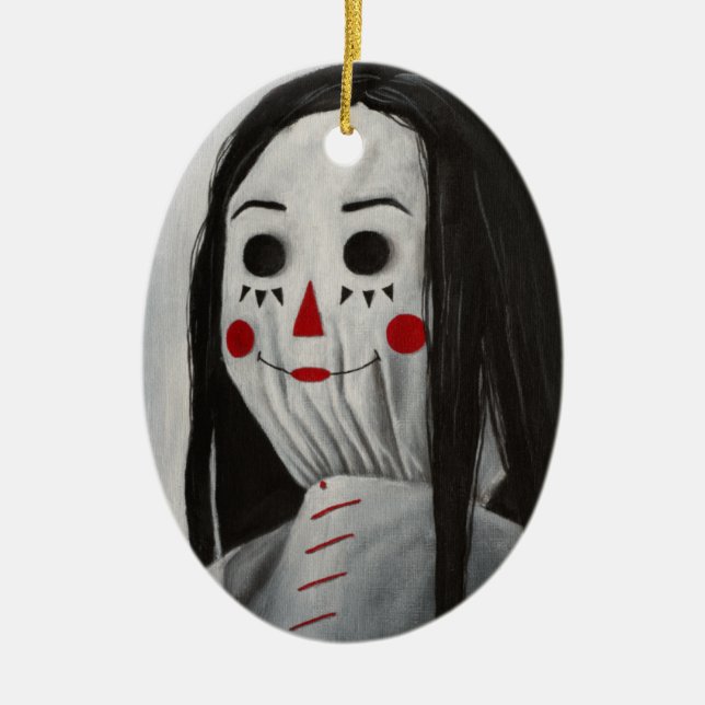 Todos somos muñecas aquí IV Ornamento cerámico (Frente)