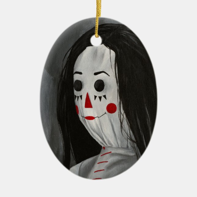 Todos somos muñecas aquí V Ornamento cerámico (Frente)