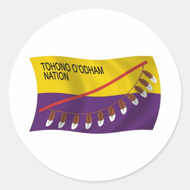 Tohono O'odham Pegatina de la bandera de la nación (Anverso)