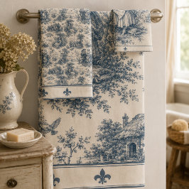 Toile de campo francés romántico en azul polvorien