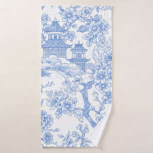 Toile de Chinoiserie Azul Dragón Flor de Cerezo