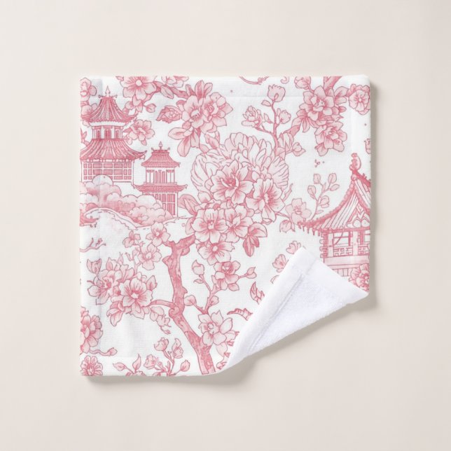 Toile de Chinoiserie Rosa Dragón Flor de Cerezo (Toallita)