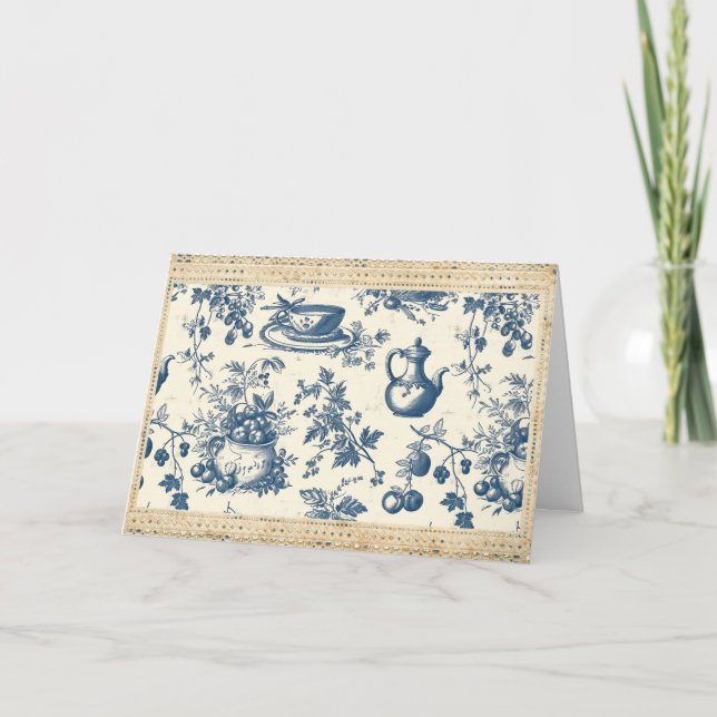 Toile de Jouy Deep Blue and Cream Kitchenware (Anverso)