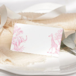 Toile de jouy Pink Safari bebé ducha tarjetas