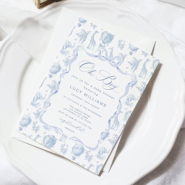 Toile de Jouy Safari Oh Boy Invitación a la ducha  (Subido por el creador)