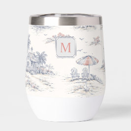 Toile Monograma Tropical Costera Azul Francesa