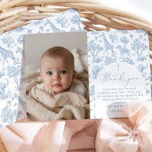 Toile Safari Boy Baptism Gracias tarjeta