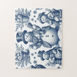 Toile Snowman Winter Scene Jigsaw Puzzle