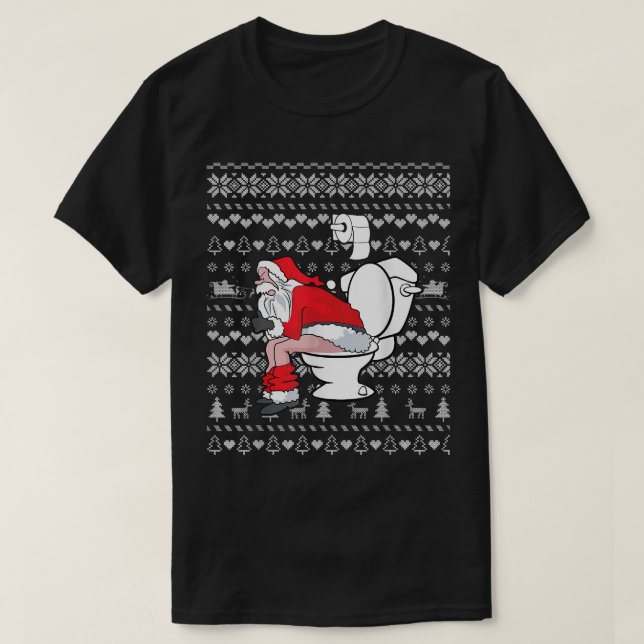 Toilet Funny Santa Ugly Navidades Sweater Funny Gi (Diseño del anverso)