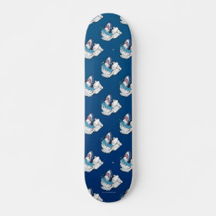 Toilet Shark Funny Skateboard Azul