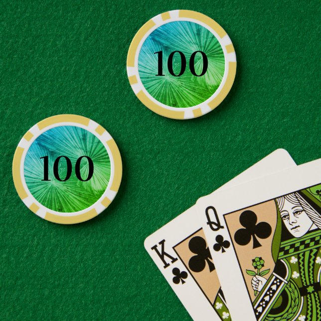 tokens de póquer personalizado con foto de hoja de (Mesa de Poker (Doble))