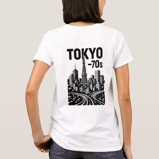 Tokio - Camiseta de arte retro de los años 70 | Ja (Reverso)