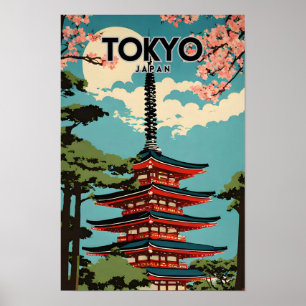 Tokio Japón Nostálgico arte de viajes retro
