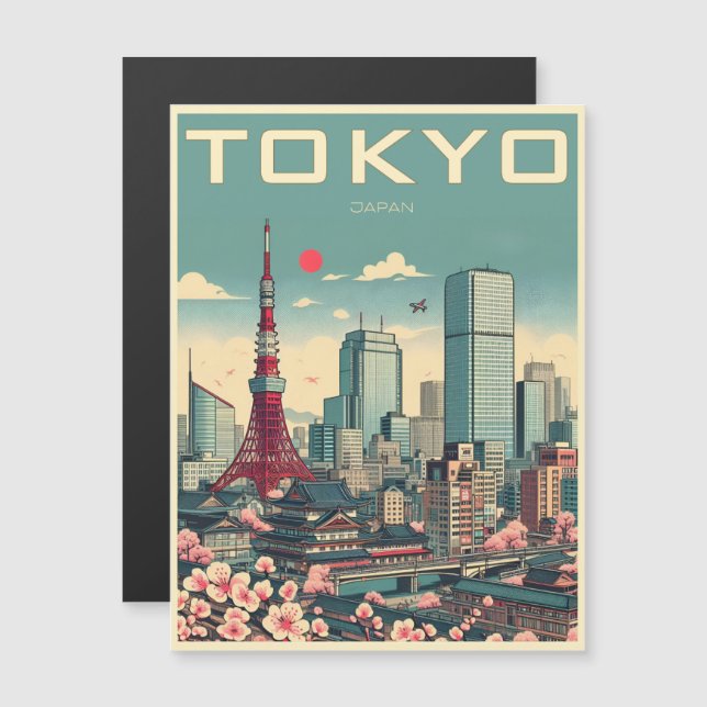 Tokio Japón viajes vintage regalos mágicos de tarj (Anverso/Reverso)