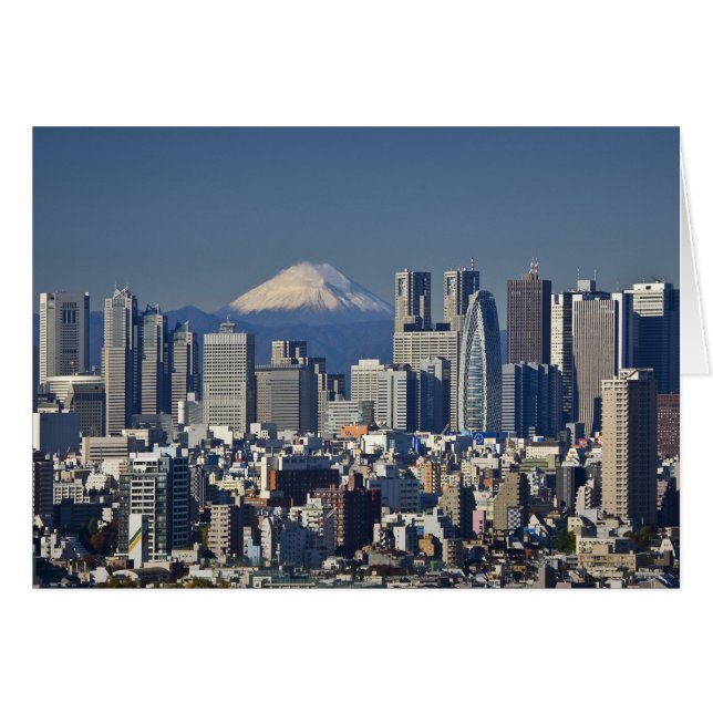 Tokio, Shinjuku District Skyline, Monte Fuji, (Anverso (Horizontal))