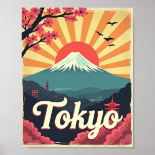 Tokyo en Flor – Póster de Viaje Retro