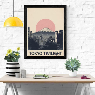 Tokyo Retro Travel | Ciudad Neón Vintage Impresión