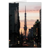 Tokyo Tower Sunrise 東 京 タ ワ 日 の tarjeta de saludo 