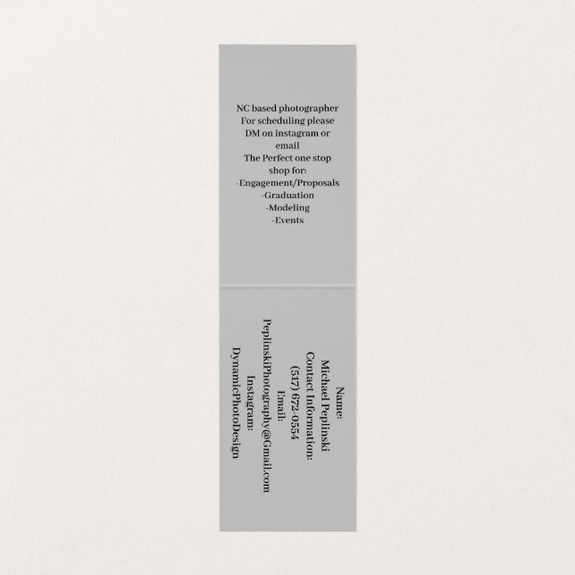 Toldo vertical personalizado plegado Tarjeta de vi (Interior desplegado)