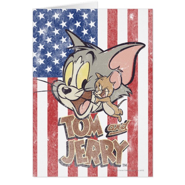 Tom y Jerry con la bandera de Estados Unidos (Frente)