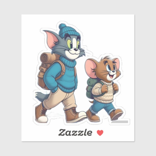 Tom y Jerry Winter Adventure Pegatina (Hoja)