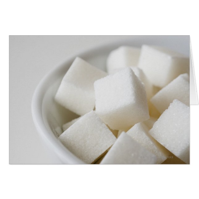 Toma de estudio de cubos de azúcar en el tazón (Anverso (Horizontal))