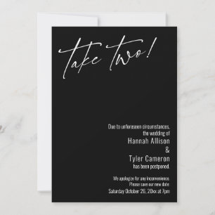 ¡Toma Dos Moderna! Tarjeta de Boda Pospuesta en Ne