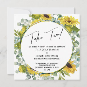 Toma dos tarjetas de Boda postponadas con flores d