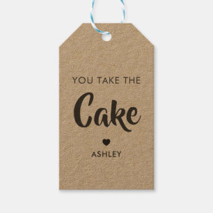 Toma la etiqueta de regalo de pasteles, etiqueta p