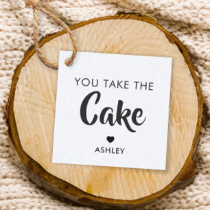 Toma la etiqueta de regalo de pasteles, etiqueta p