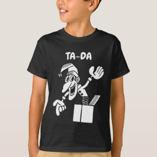 Toma TA-DA en la camiseta de la caja