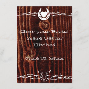 Toma tu Boots Country Western Wedding Invitación