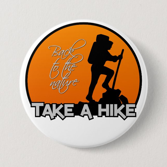 Toma un botón de caminata, grande y personalizable (Anverso)