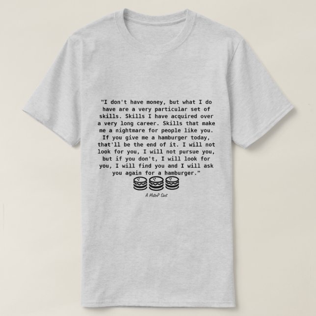TOMADA con hamburguesas - Una camiseta MisterP (Diseño del anverso)