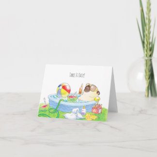 Tómalo fácil tarjeta de pug