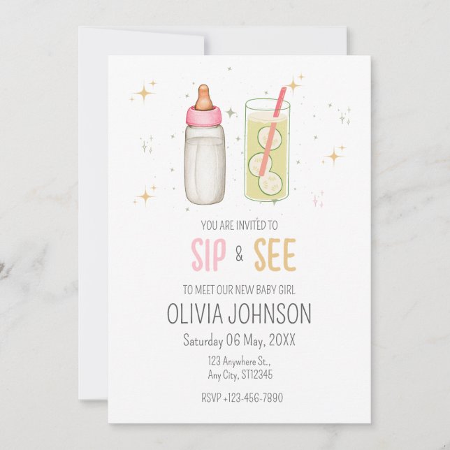 Tomar Y Ver, Bienvenida Bebé Niña, Fiesta De Nuevo (Anverso)