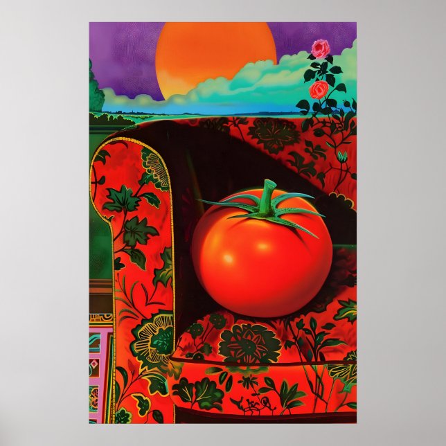 Tomate en Impresión Artística de Silla de Brazo Fl (Frente)