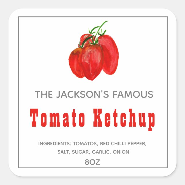 Tomate Ketchup casero | Etiqueta de Sauce (Anverso)