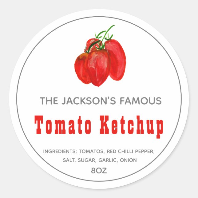 Tomate Ketchup casero | Etiqueta de Sauce (Anverso)